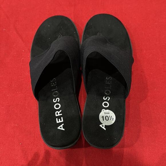 AEROSOLES Black Sandals Minimalist Comfort - Picture 2 of 3